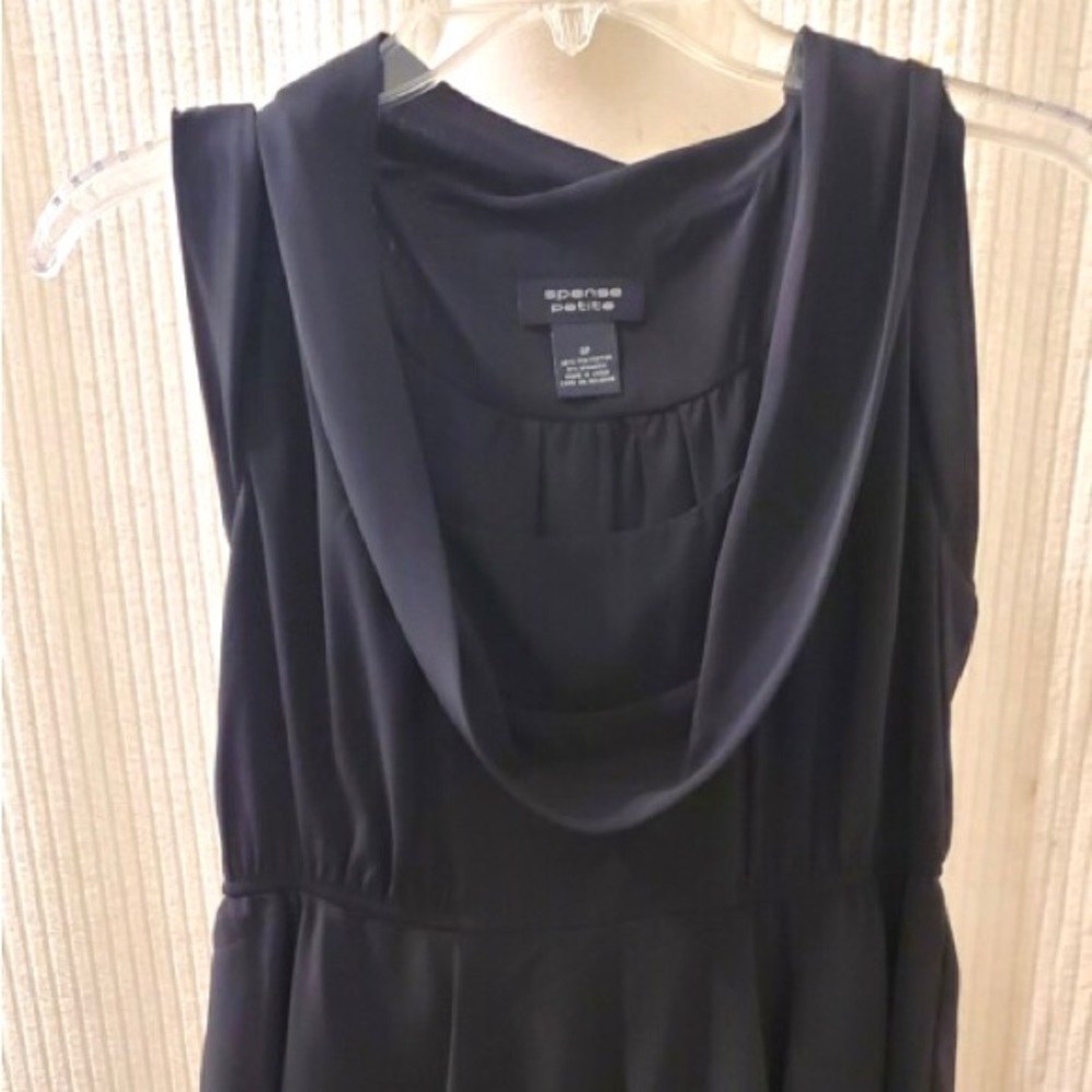 Spense Petite Black Ruffle Sleeveless Dress